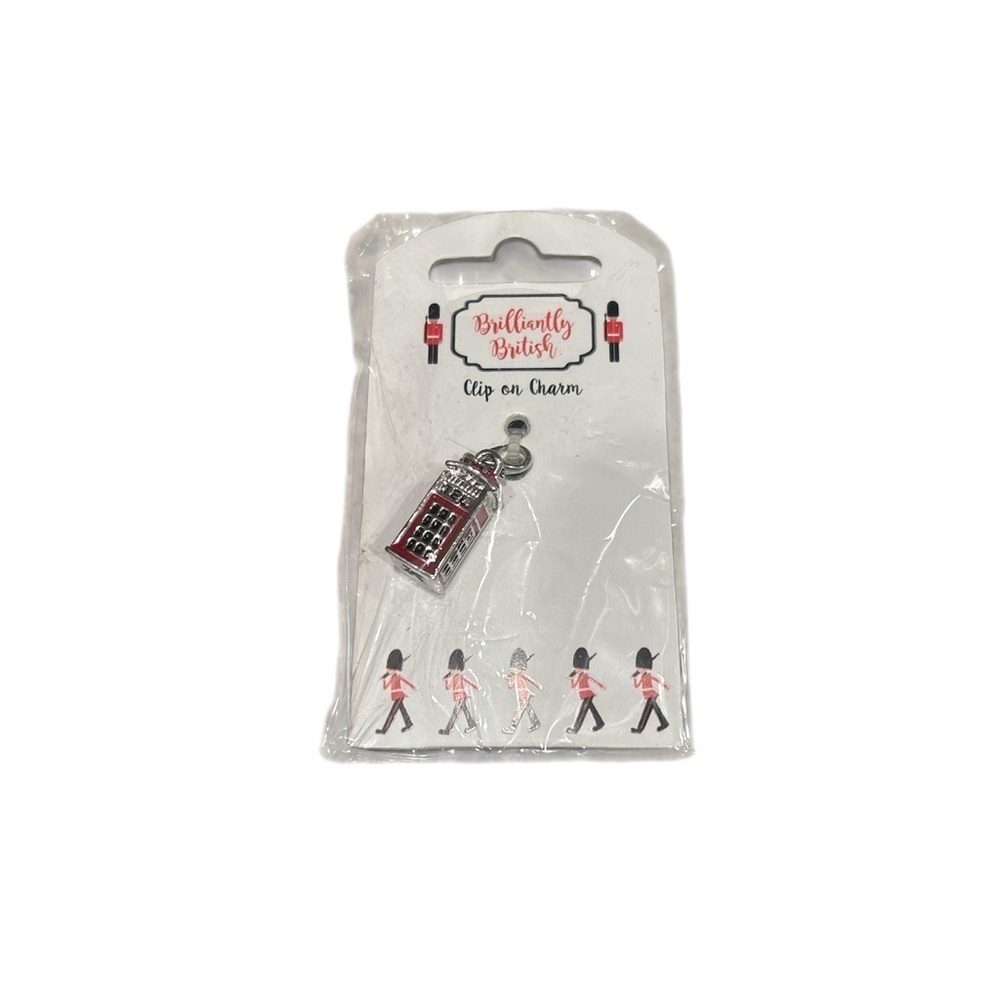 NWT British phone booth clip on charm